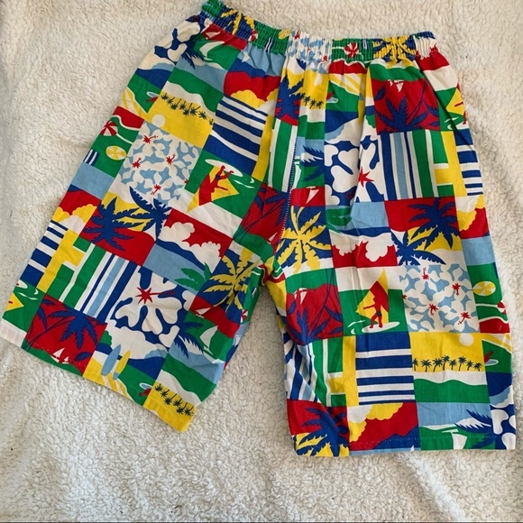 VTG Single-Stitch Beach Surf Drawstrng Board Short - Picture 2 of 10